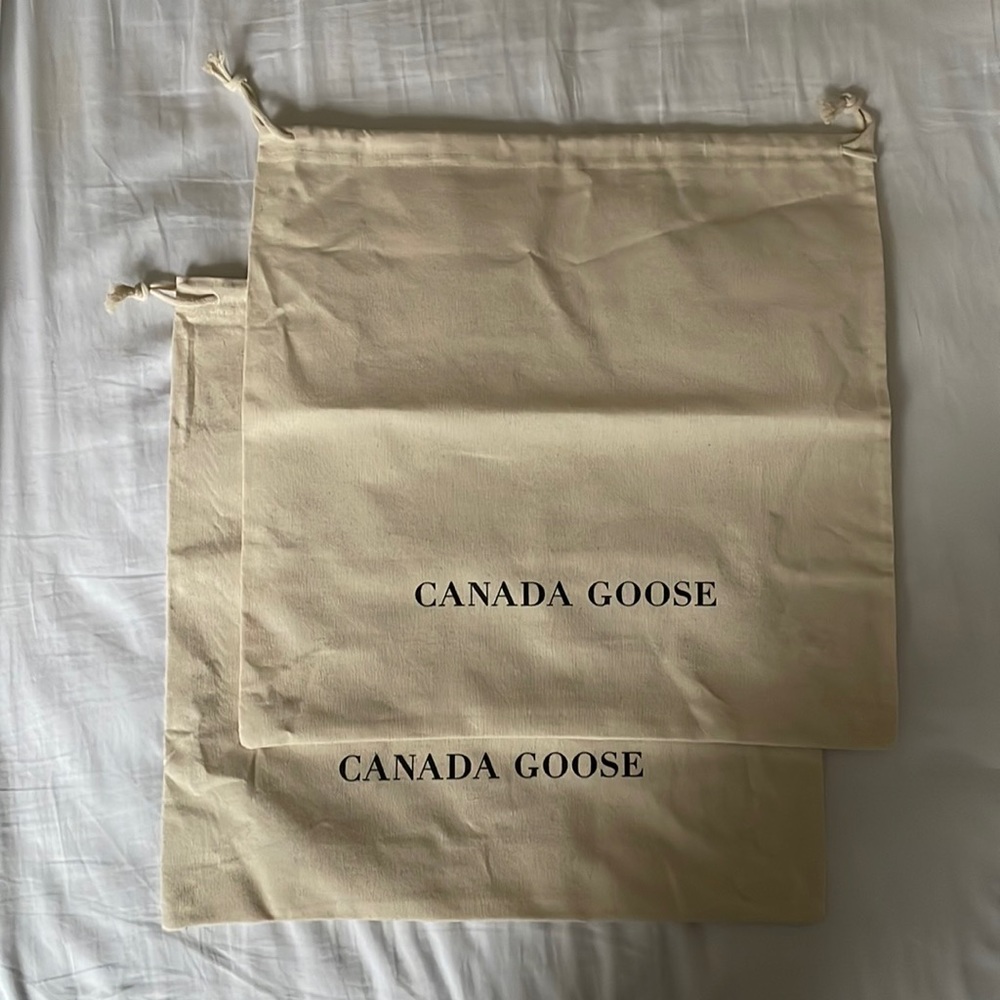 CANADA GOOSE, 2X DRAWSTRING POUCH(s) FOR WINTER BOOTS, 17X17.5”